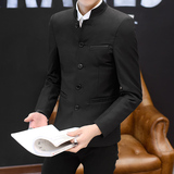 男士立领西装春季新款青年商务绅士帅气小西装修身外套潮流X03P70，男装西服，星座1217-2