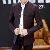 主推备大货男士立领西装青年商务绅士帅气小西装修身中山装，男装西服，星座1217-2