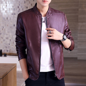 主推爆款春秋款立领皮衣男大码空军飞行服潮流皮夹克外套7571-P70,男装皮衣,星座1217-2