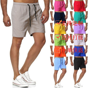 2025热卖男士百搭五分速干纯色沙滩裤运动健身短裤13色K02特P13图片