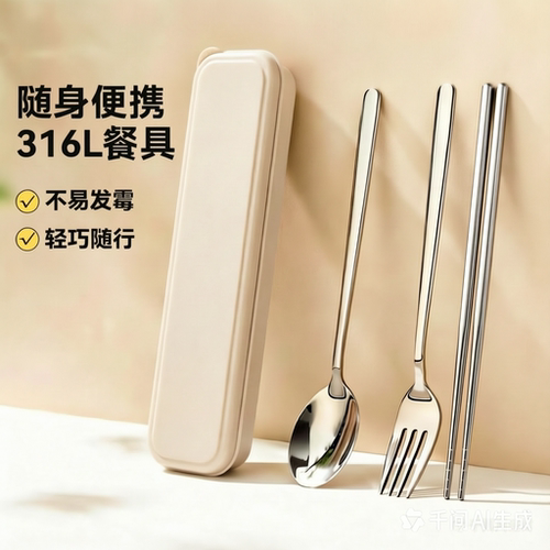 304勺子316筷子不锈钢便携餐具