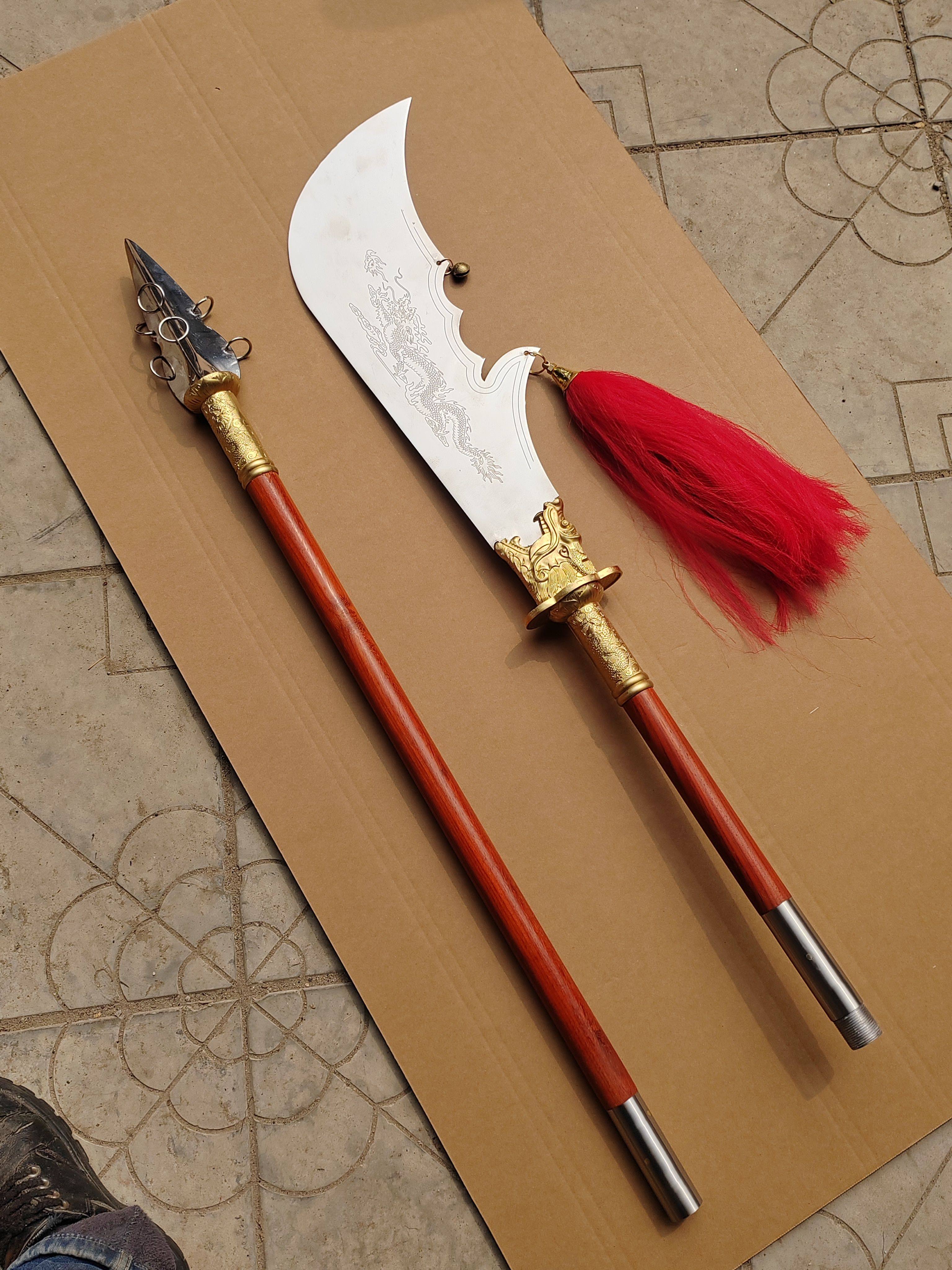 2017款关公刀春秋大刀不锈钢十八般武器长兵器青龙偃月刀未开刃