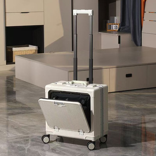 前开口开放电脑正方形18寸铝框登机行李箱可带上飞机免托运皮箱潮