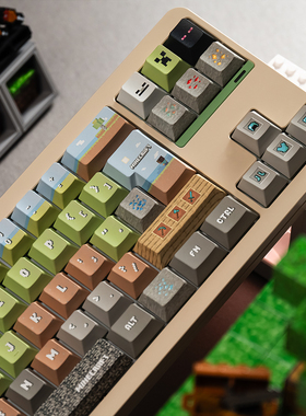 我的世界R2键盘键帽像素风绿色PBT热升华磁轴客制化原厂适Wooting