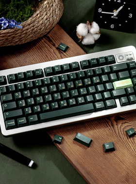 薄荷糖欧姆键盘键帽墨绿色PBT热升华磁轴客制化原厂61/68/87/104