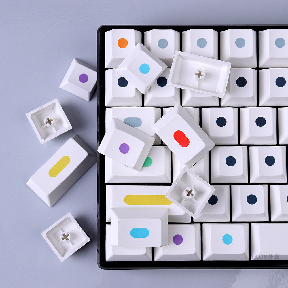 GMK DOTS DOTS KEYCAP WHITE PBT SUBLIMATION 130 KEYS ORIGINAL HEIGHT ADAPTATION MECHANICAL KEYBOARD 75|980