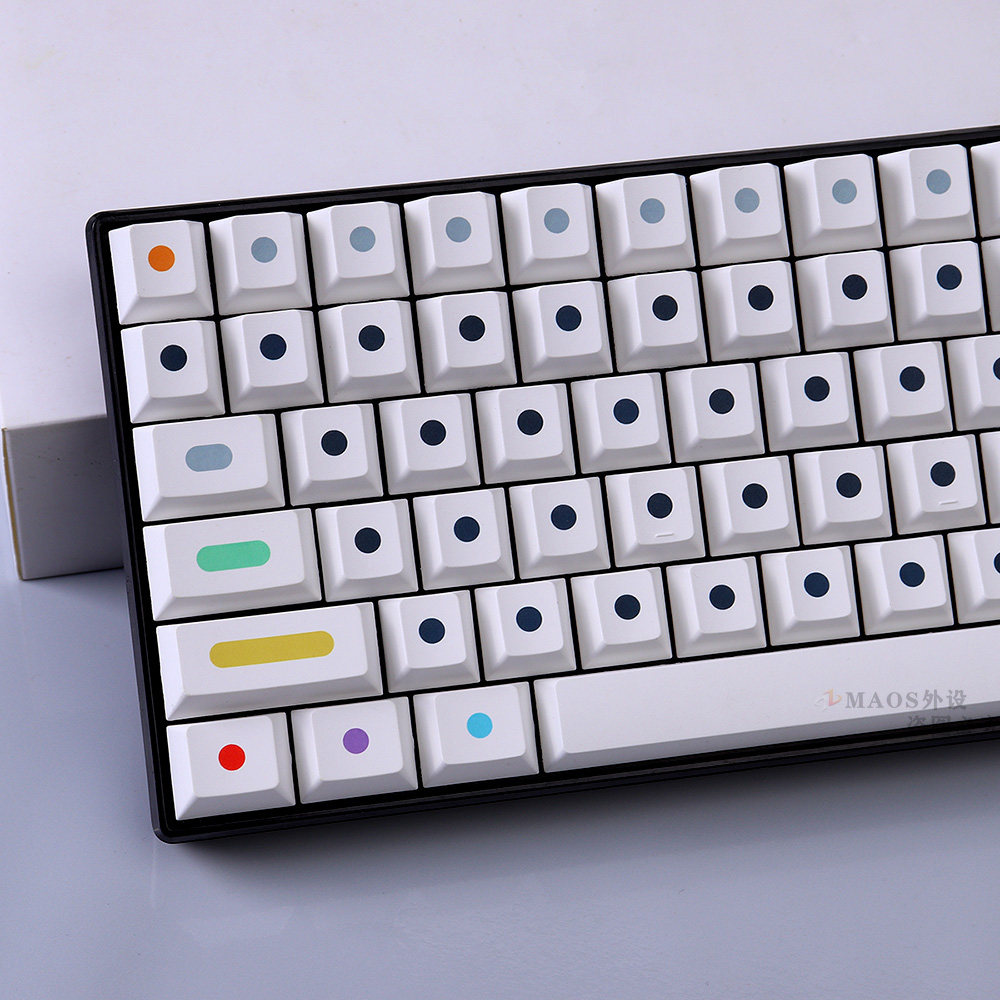 GMK DOTS DOTS KEYCAP WHITE PBT SUBLIMATION 130 KEYS ORIGINAL HEIGHT ADAPTATION MECHANICAL KEYBOARD 75|980