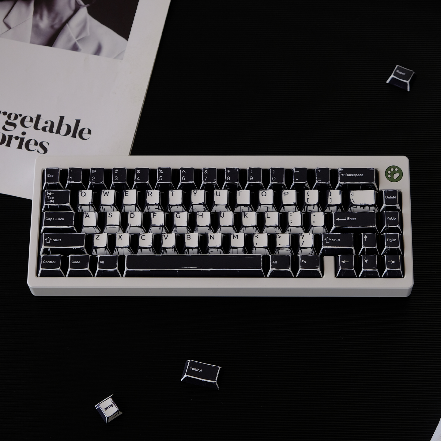 黑白漫画键帽PBT热升华原厂高度