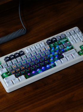 爱菲化学003机械键盘键帽客制化PBT热升华+PC绿透增补原厂高度