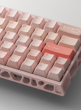 超淡粉机械键盘键帽大全套极简PBT热升华原厂高度适配61/75/87等