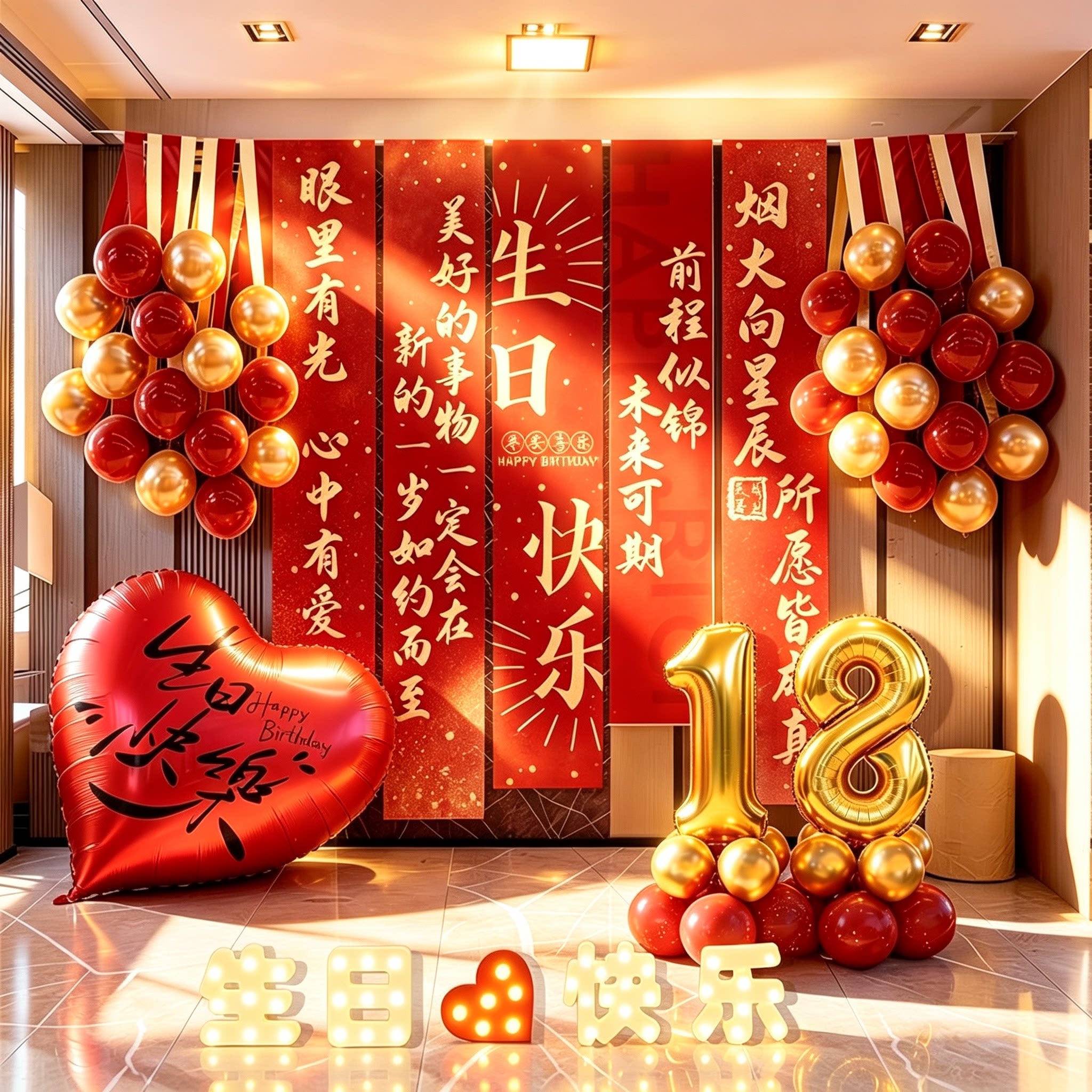 18岁成人礼派对背景布横幅图片