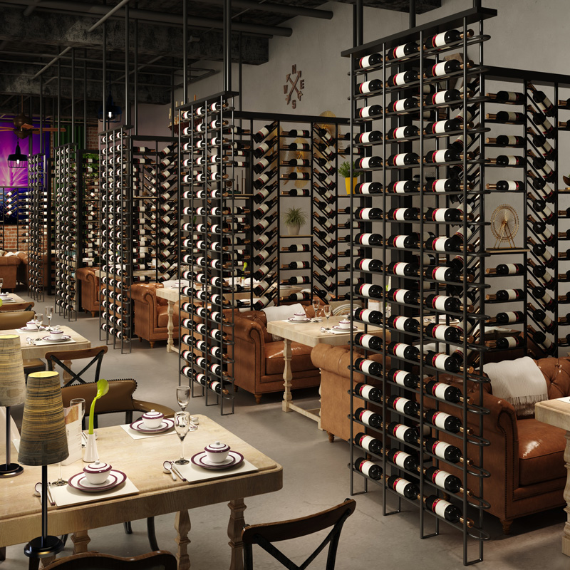 落地卡座隔断餐厅屏风装饰红酒架