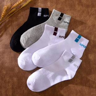 网孔袜子男短袜棉袜秋冬季 防臭透气运动中筒网眼夏天白色短筒袜 款