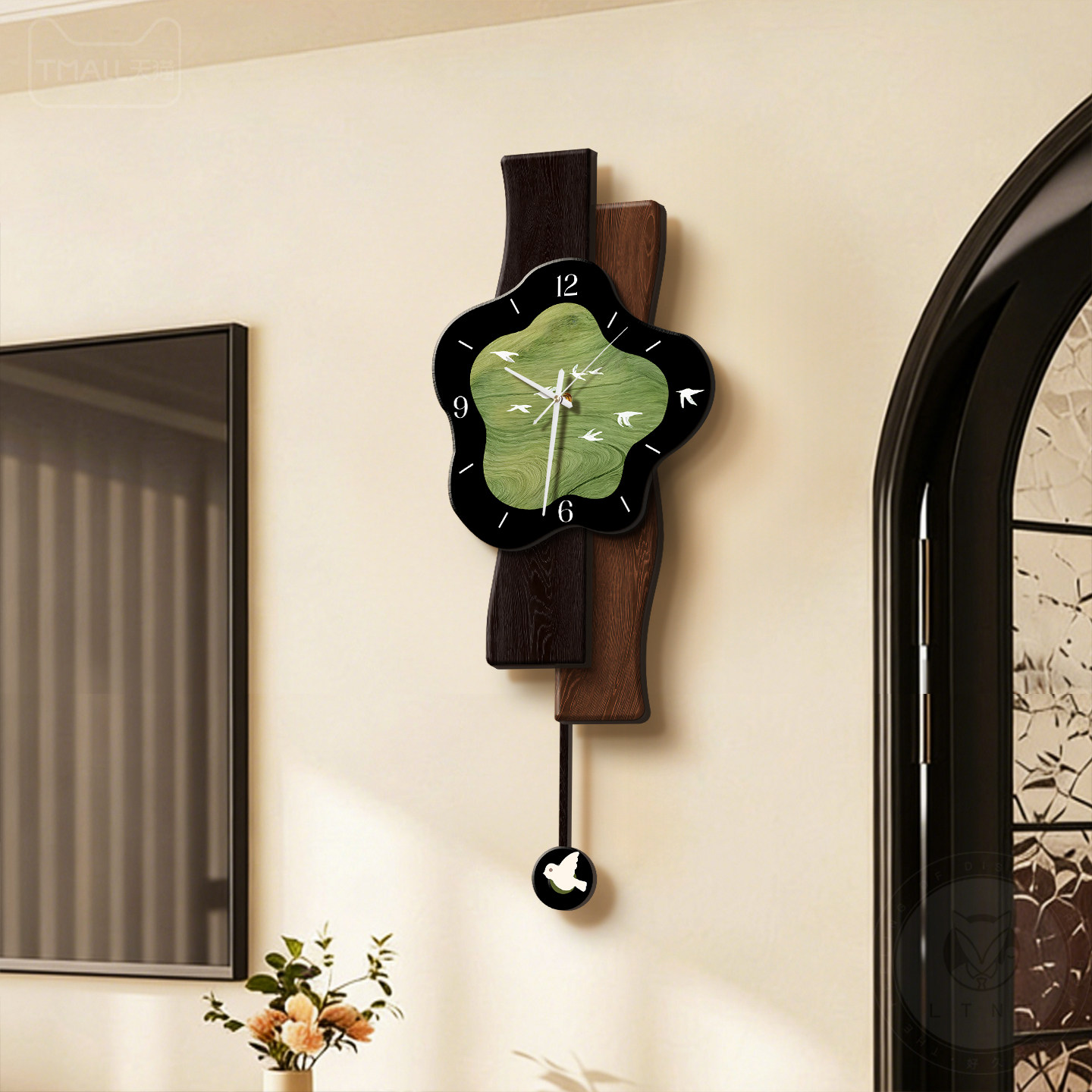 立体创意客厅挂钟法式中古风黑胶唱片静音时钟高级感家用挂墙钟表,家居饰品,挂钟,淘宝优惠券,粉丝福利购,淘宝优惠卷