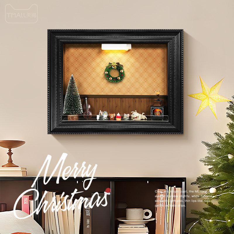 复古风diy电表箱装饰画2026新款磁吸置物架配电箱遮挡电闸盒挂画