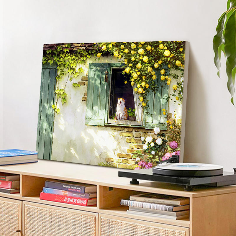 diy数字油画定制手工填充色丙烯