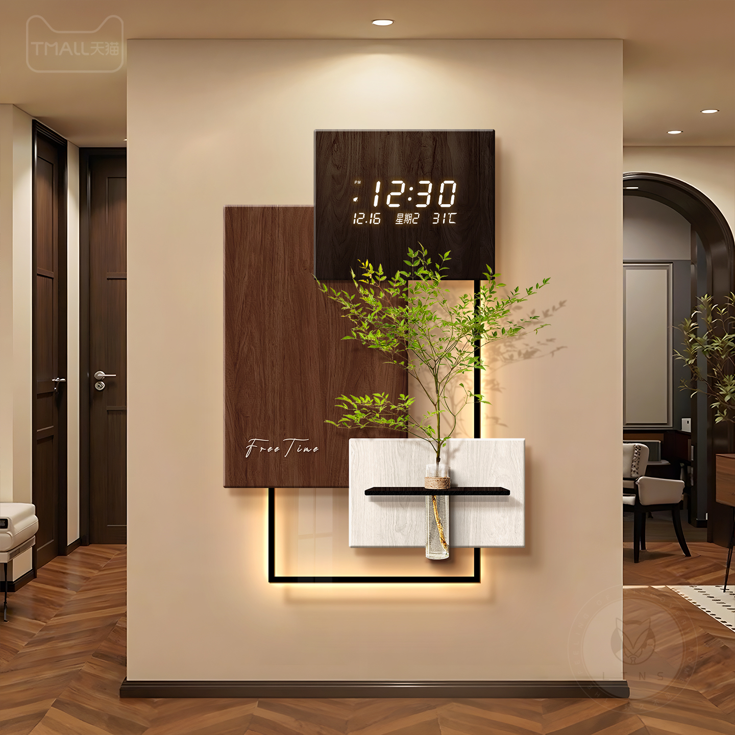 2025新款中古风玄关挂钟