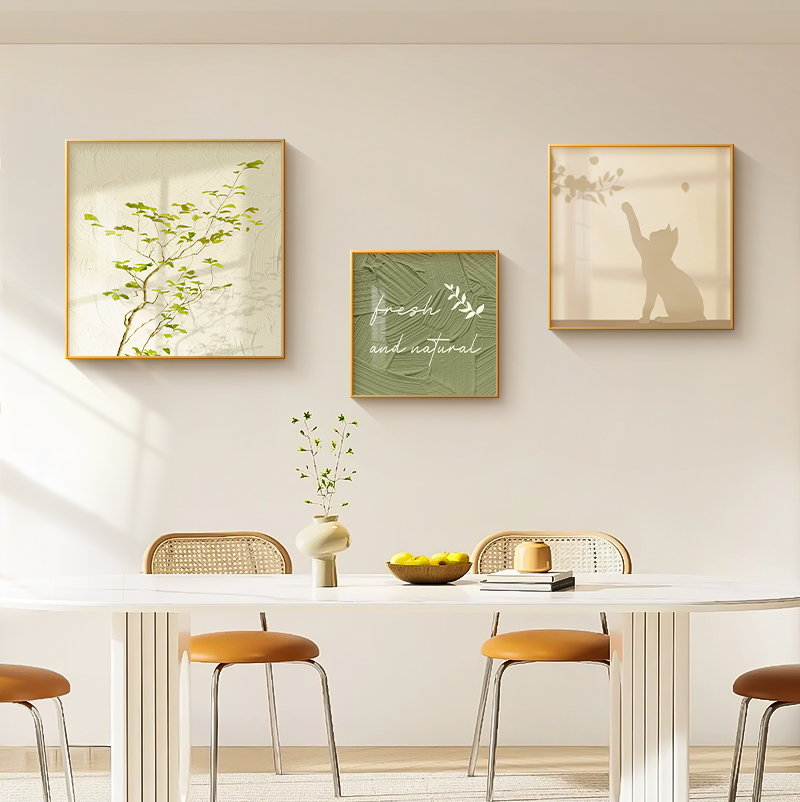 奶油餐厅装饰画高级感