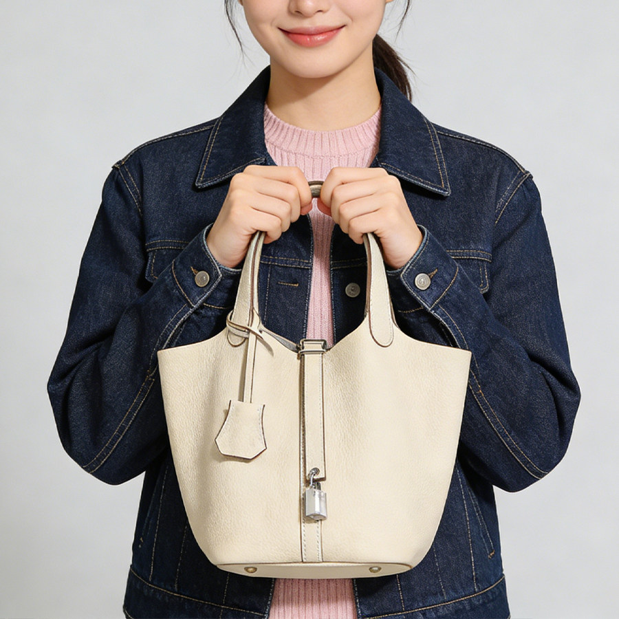 【履述先生】月承~包包水桶包菜篮子女包真皮手提包高级感妈咪包,箱包皮具/热销女包/男包,水桶包,淘宝优惠券,粉丝福利购,淘宝优惠卷