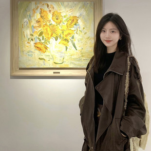 棕色皮衣外套女小个子2025春秋季新款超火酷飒风高级感pu机车夹克