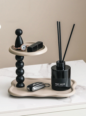 复古入户创意香薰香水托盘置物架玄关收纳摆件钥匙手表卧室首饰