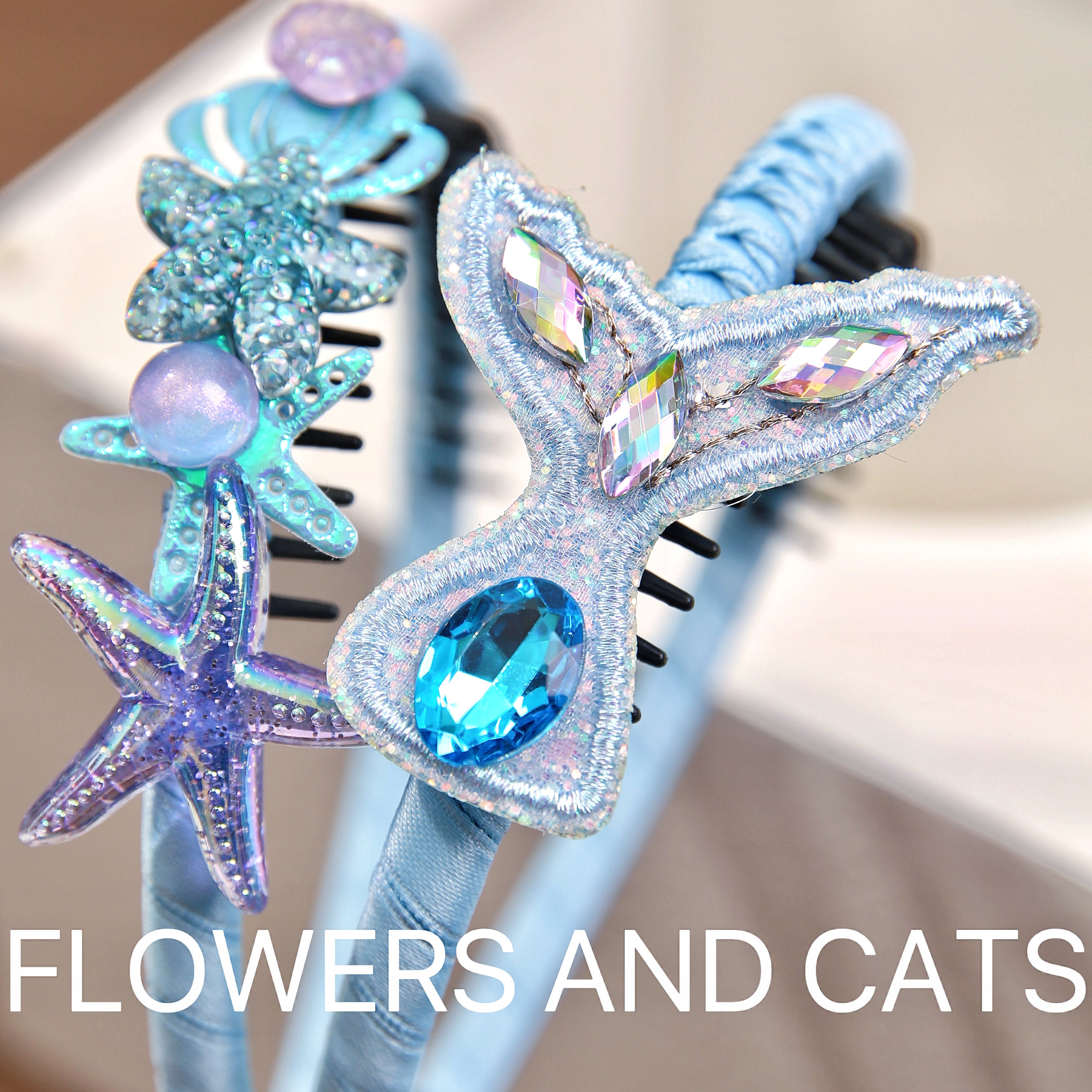 美超仙女古风小兰花同款长流苏发箍儿童发饰公主风女童流苏头箍蓝