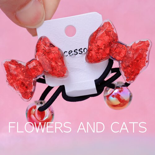 flowersandcats发绳女童头绳红