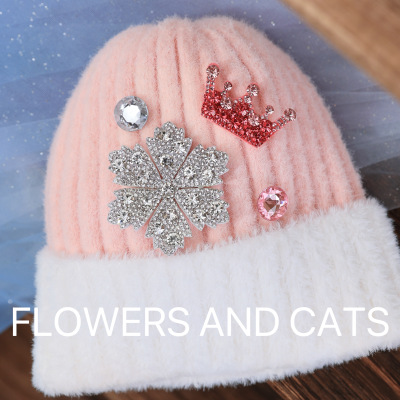 FlowersandCats粉色秋冬公主帽子