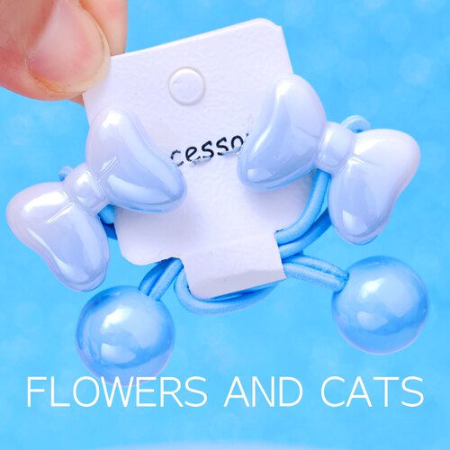 flowersandcats发绳女童奶油蓝