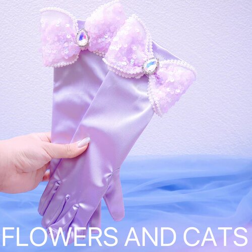 flowersandcats手套女童表演紫