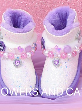 库洛米公主紫色宝石公主冬季新品女童雪地靴棉靴靴子一体三丽鸥蓝