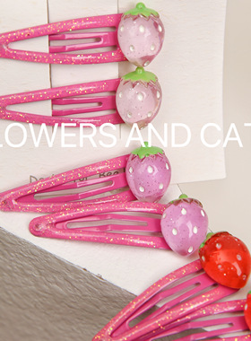 Flowersandcats韩版新款发夹女童bb发卡发夹头饰儿童侧边夹不伤发