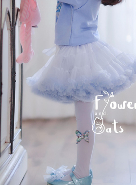 秋冬款新品蓝色雪花冰雪艾莎公主tut裙女儿童蓬蓬纱裙亮片半身裙Y