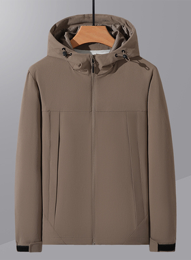 男士夹克款外套2025秋新款经典时尚休闲防风防水高弹透气连帽百搭