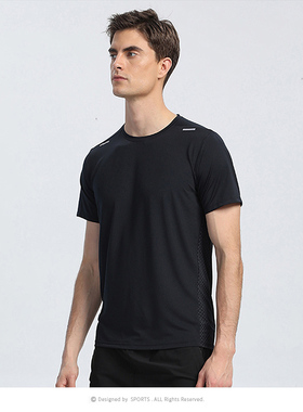 2026夏季新款运动短袖T恤男冰丝速干透气吸湿排汗跑步健身高弹