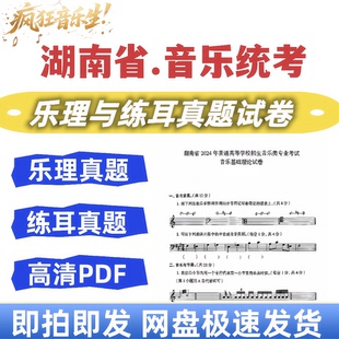 2025年湖南省练耳真题乐理真题试卷练耳音频配套答案电子版