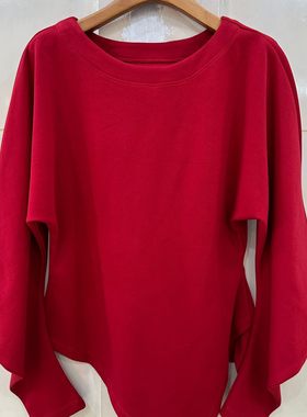 小艺欧货女装2026年春季新款设计感不规则圆领宽松长袖卫衣68896H