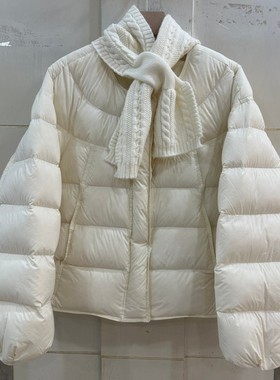 小艺2025冬季新款围巾圆领长袖双口袋云朵泡芙百搭羽绒服女2829H