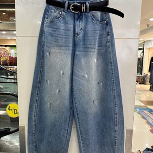 高腰显瘦做旧水洗涂鸦阔腿牛仔裤 新款 2659H 2026春季 小艺欧货女装
