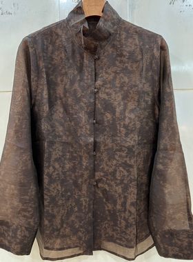 小艺欧货女装2026年春季新款中式立领气质提花长袖百搭衬衫26622H