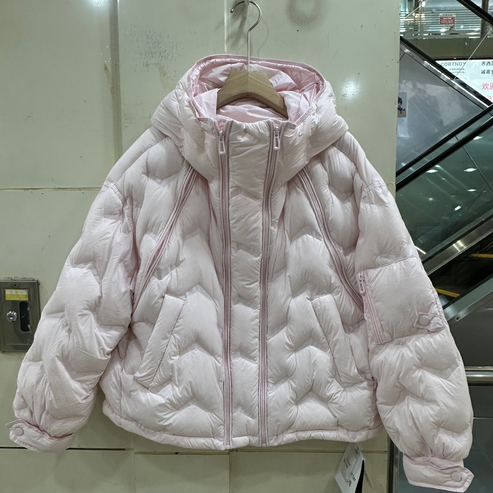 小艺欧货女装2025冬季东日来信1009时尚连帽宽松白鸭绒羽绒服外套