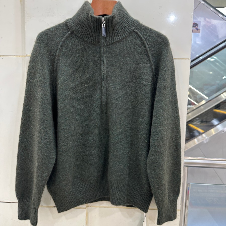 精品女装25031H小艺欧货女装2025冬季半高领半拉链宽松显瘦针织衫