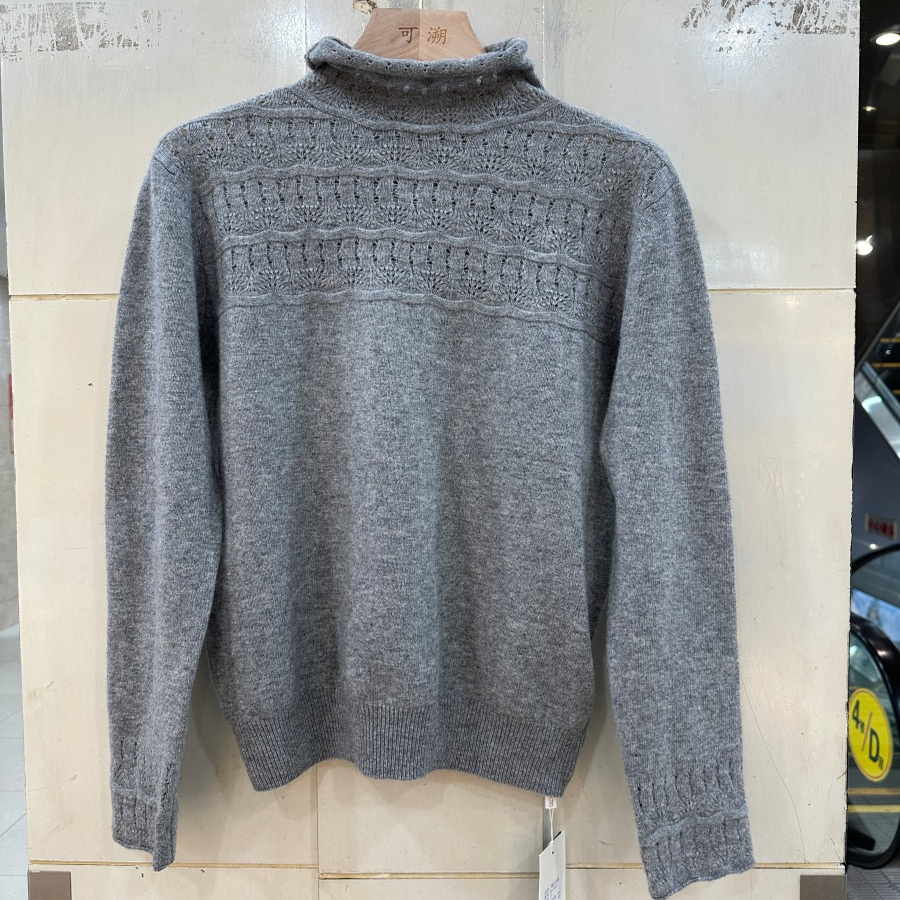 精品女装2567H 小艺欧货女装2025冬季高领镂空长袖修身显瘦针织衫