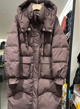 衣尚美8528H 小艺欧货女装2025冬季连帽长款羽绒服保暖白鸭绒外套