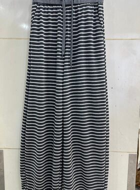 伊人牛仔57170H 小艺欧货女装2026春夏慵懒松紧腰显瘦条纹休闲裤