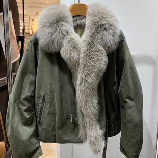 狐狸毛领派克羽绒服保暖白鸭绒外套6026H 款 小艺欧货女装 2025冬季