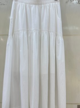 小艺欧货女装2026春夏松紧腰A字半身裙中长款直筒百搭伞裙70633H