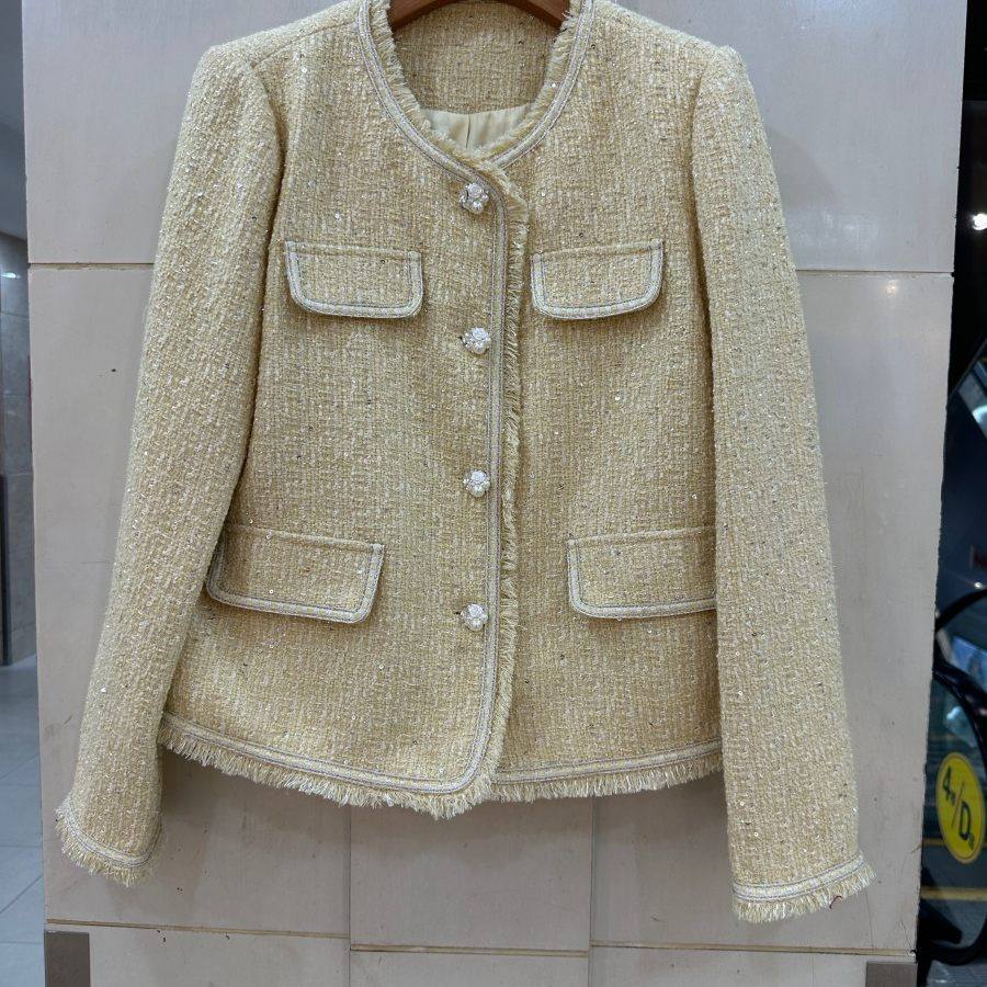 小艺欧货女装2026春季新款小香风流苏毛边粗花呢气质短外套26056H,女装/女士精品,短外套,淘宝优惠券,粉丝福利购,淘宝优惠卷