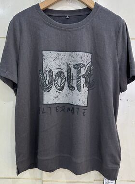 雪儿26055H 小艺欧货女装2026夏季款韩版百搭圆领字母印花短袖T恤