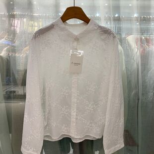 时尚 款 钩花翻领刺绣百搭显瘦气质上衣5853H 2026春季 小艺欧货女装